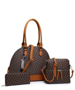 Monogram 3-in-1 Dome Satchel Set 51913 BROWN